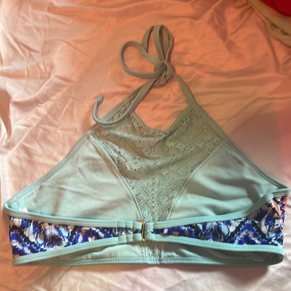 mint blue tie dye swimsuit top - Picture 5 of 5